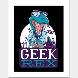 Geek T-Rex Posters and Art